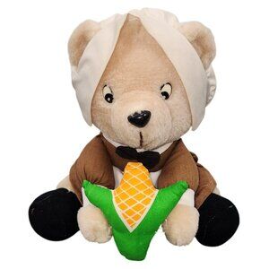 Vintage Soft Things Pilgrims Plush Stuffed Animal Bear in Dress & Corn Thanksgiv